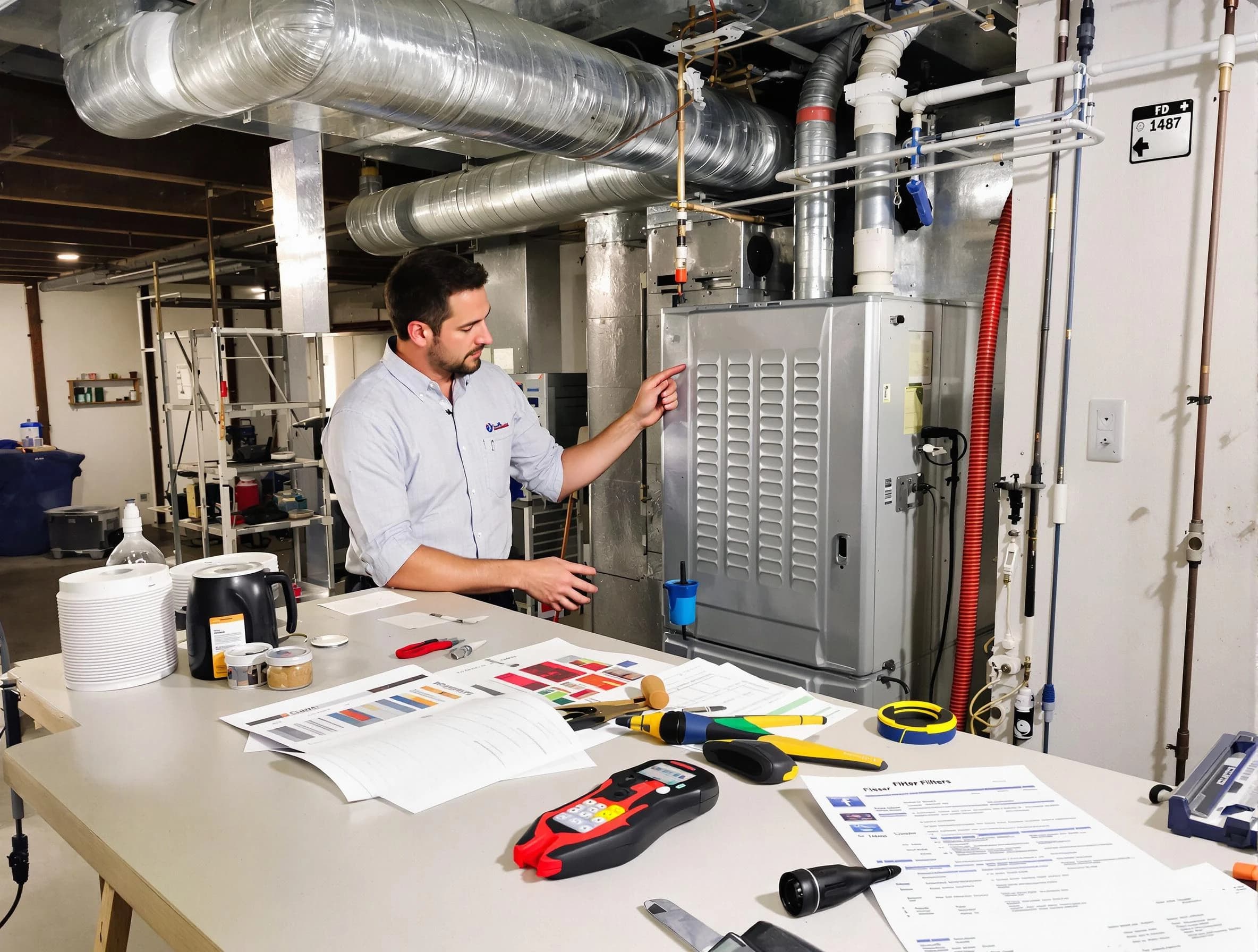 Goodlettsville Air Duct Cleaning inspector conducting detailed filter system evaluation using professional diagnostic tools in Goodlettsville