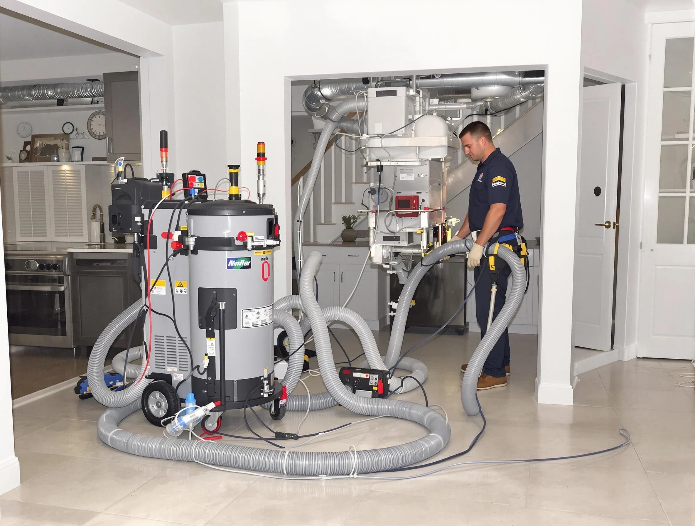 Goodlettsville Air Duct Cleaning technician operating negative pressure cleaning equipment for thorough duct maintenance in Goodlettsville