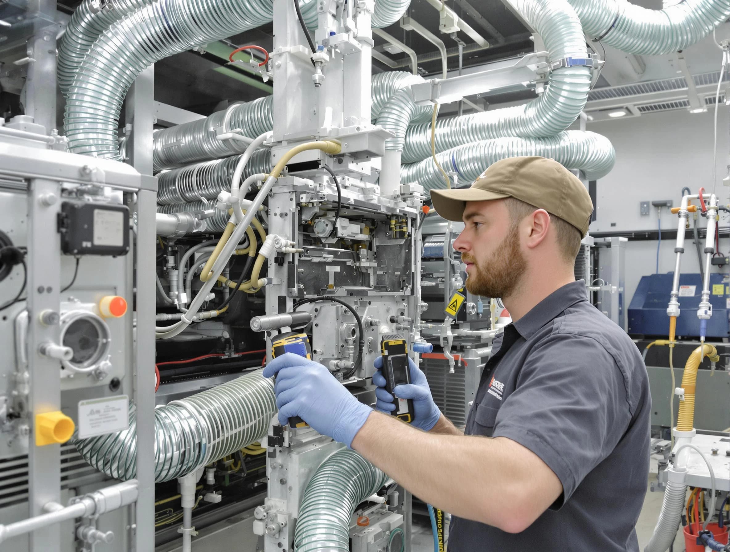 Goodlettsville Air Duct Cleaning technician performing precision commercial coil cleaning at a business facility in Goodlettsville