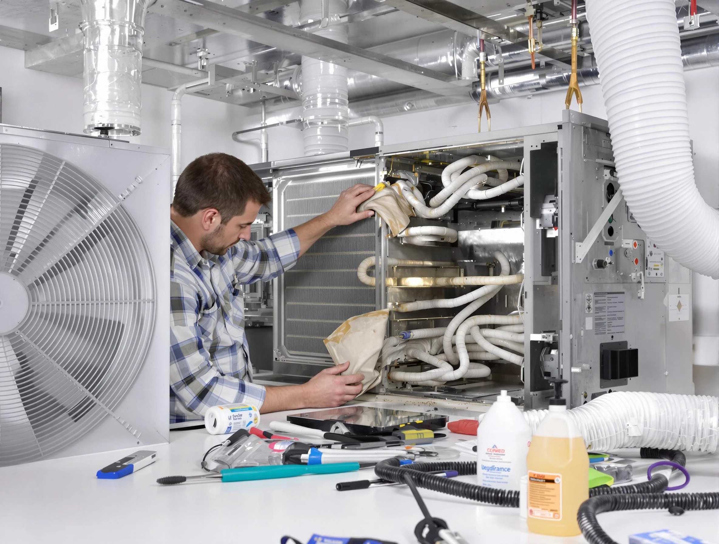 Goodlettsville Air Duct Cleaning specialist performing precision AC coil cleaning in Goodlettsville