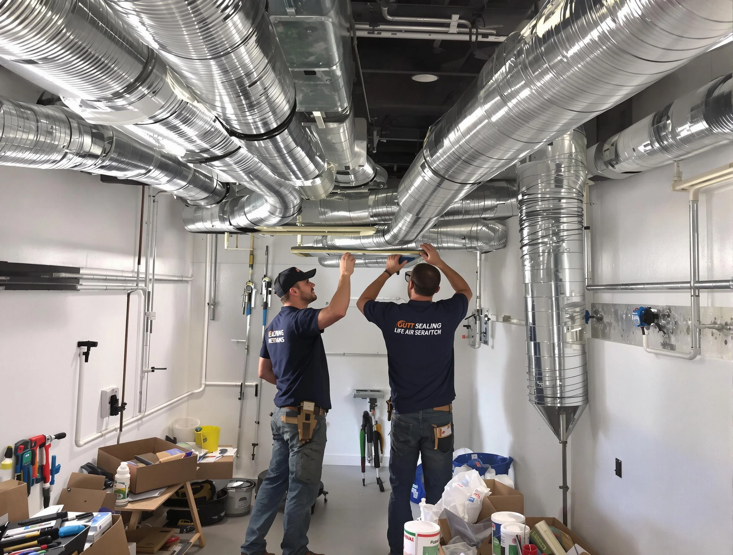 Goodlettsville Air Duct Cleaning technician applying professional duct sealing solutions in Goodlettsville